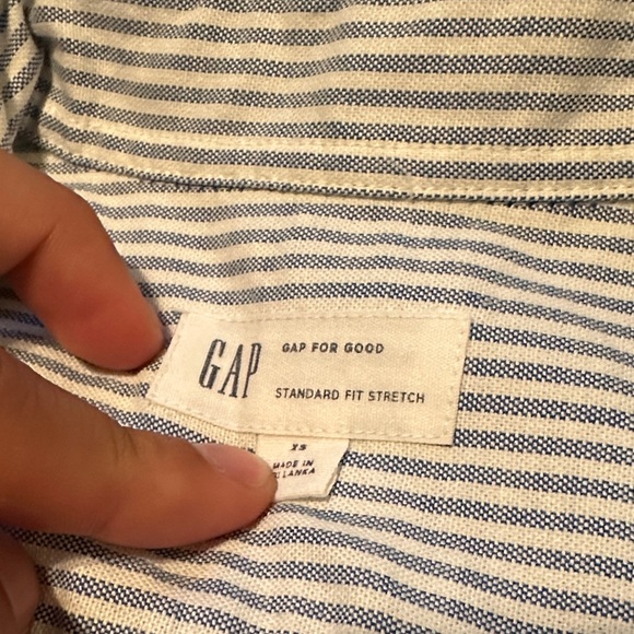 Men's Striped Oxford Button-Down Shirt - Blue and White - Picture 2 of 4